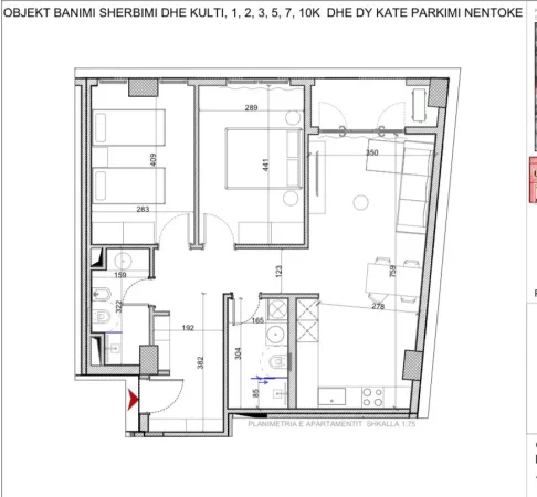 Tirane, shitet apartament 2+1 Kati 3, (Porcelan)