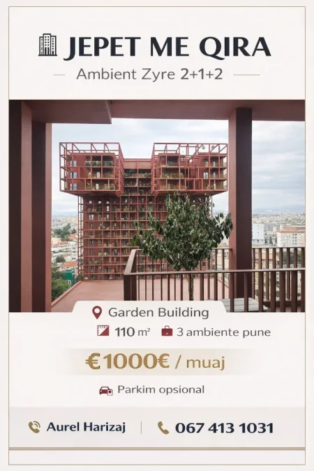 Tirane, jepet me qera zyre Kati 8, 110 m² 1.000 € 