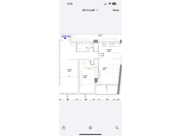 Tirane, shes apartament 2+1 Kati 7, 113 m² 173.000 € (Ish fusha Aviacionit)