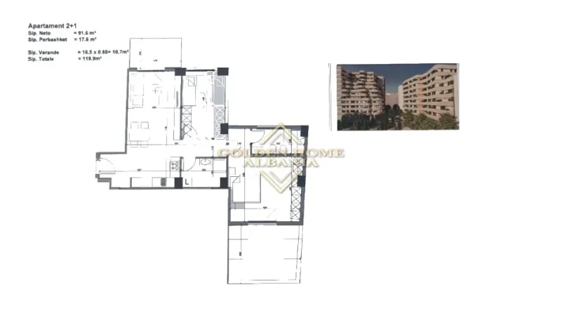 Tirane, shitet 2+1 , 119 m² 