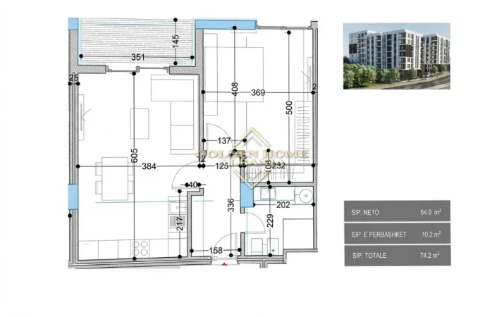 Tirane, shitet 1+1 , 74 m² 74.200 € 