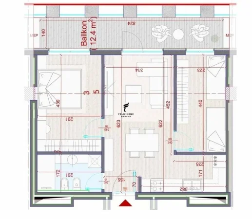Tirane, shitet apartament 2+1+Ballkon Kati 5, 100 m² 222.000 € (ZOGU I ZI)