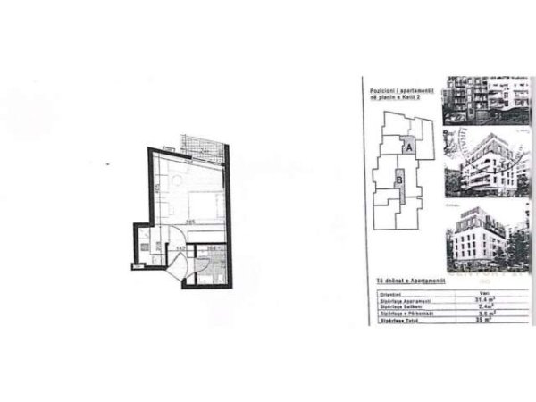Tirane, shitet garsonier Kati 3, 35 m² 70.000 Euro (Frosina Plaku)