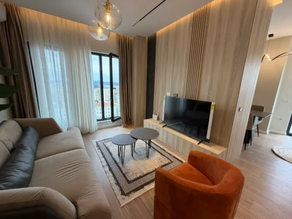 Tirane, jepet me qera apartament 1+1+Ballkon Kati 12, 85 m² 1.200 € (Rruga e Barrikadave)