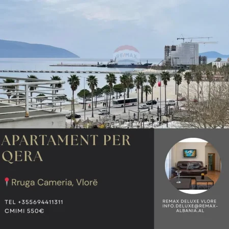 Vlore, jepet me qera apartament 2+1 Kati 8, 90 m² 550 € (Rruga Cameria, Lungomare, Vlore)