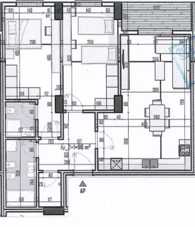 SHITET APARTAMENT 2+1+2  CMIMI  113.280 € (PASKUQAN)