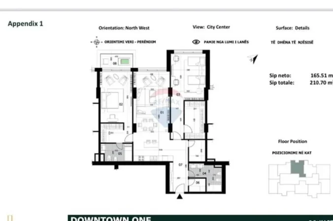 Tirane, shitet 2+1 , 211 m² 825.000 € (Rruga Georgo Bush Tirane)