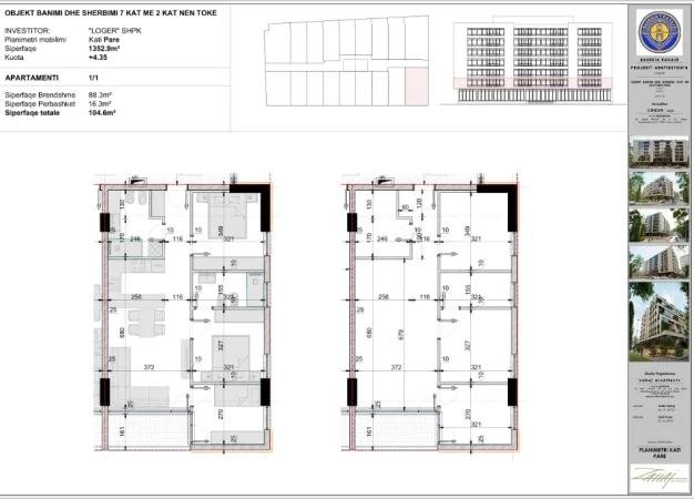 Durres, shitet apartament 3+1+Ballkon Kati 1, 105 m² 120.290 € 