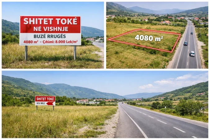 Tirane, shitet toke , 4.080 m² (vishnje)