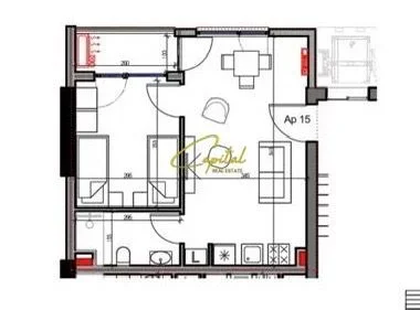 Tirane, shitet apartament 1+1 Kati 1, 54 m² 120.000 € (RRUGA E KAVAJES)
