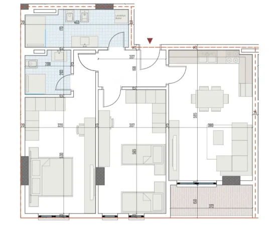 Tirane, shitet apartament 2+1+Ballkon , 106 m² 111.550 € (Ringside Residences, Paskuqan)