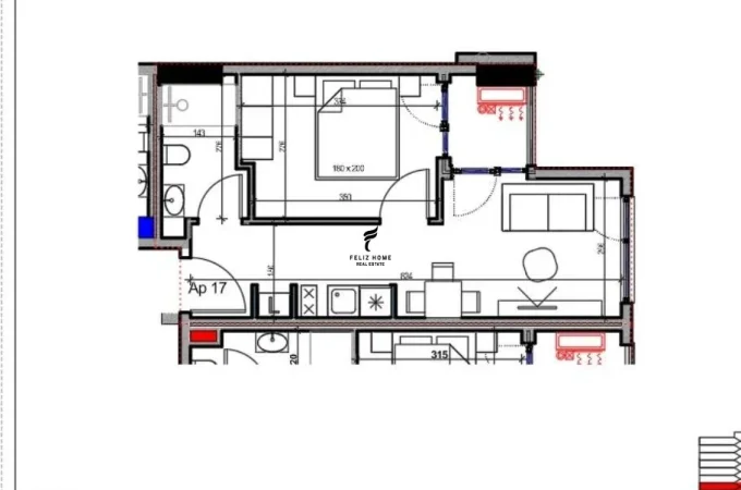 Tirane, shitet apartament 1+1 , 48 m² 105.000 € (RRUGA E KAVAJES)