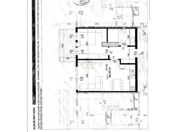 Tirane, shes apartament 2+1 Kati 21, 119 m² 297.700 € (The Fourty Four Tower)