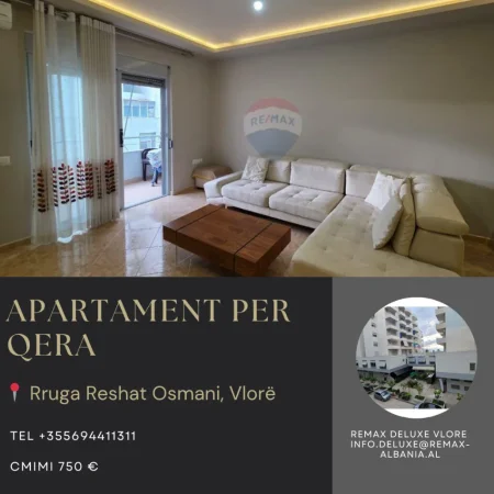 Vlore - Lungomare, jepet me qera apartament 2+1 , 112 m² 750 € (Rruga Reshat Osmani, Vlore)