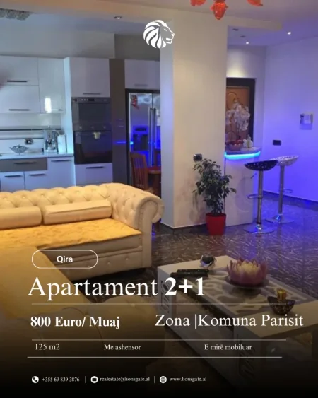 Tirane, jap me qera apartament 2+1 , 125 m² 800 € 