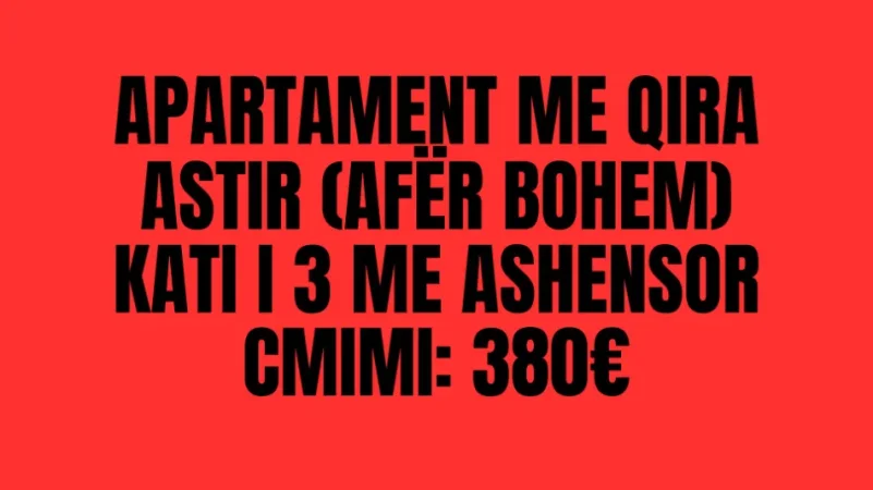 Tirane, jepet me qera apartament 1+1+Ballkon Kati 3, 103 m² 380 € (Astir)