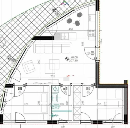 Tirane, shes apartament 1+1+Ballkon Kati 1, 82 m² 195.700 € (KODRA E DIELLIT)