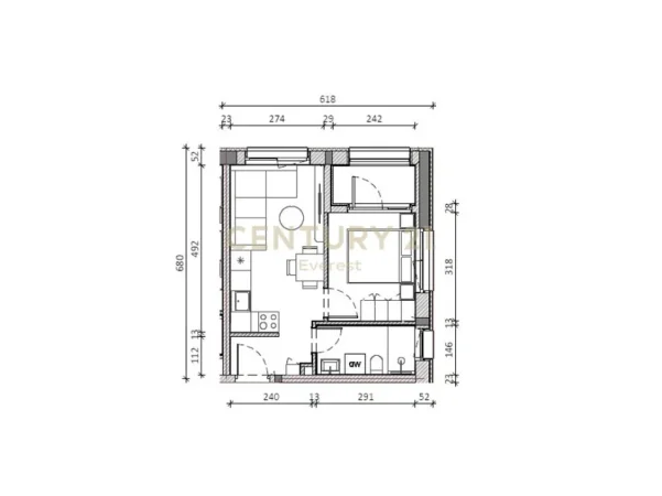 Tirane, shitet apartament 1+1 Kati 8, 48 m² 79.000 € (Ali Demi)