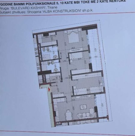 Tirane, shitet apartament 3+1 Kati 2, 113.500 Euro (bulevard kashar)