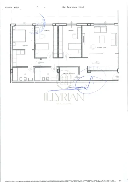 Apartament 3+1 për shitje në Farkë e Vogël – 137.2 m², hapësirë e bollshme dhe ideale për familje