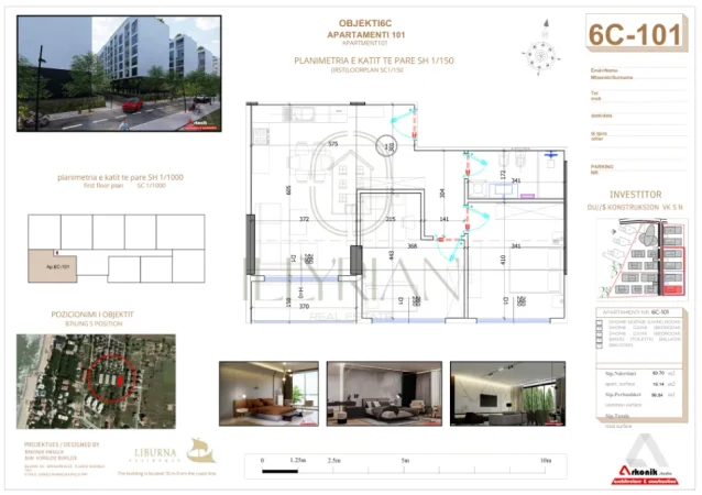 Shitet Apartament i Tipologjise 2+1 me Siperfaqe totale: 96.84 m² ne Malin E Robit Kavaje