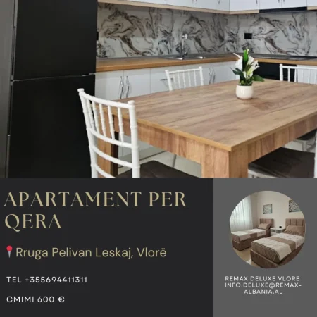 Vlore, jepet me qera apartament 2+1 , 90 m² 600 € (Rruga Pelivan Leskaj, Vlorë)