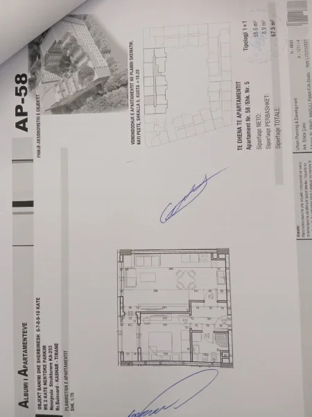 Tirane, shitet apartament 1+1 Kati 5, (astir)