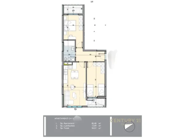 Tirane, shitet apartament 2+1+Ballkon Kati 6, 95 m² 110.000 € (univers city)