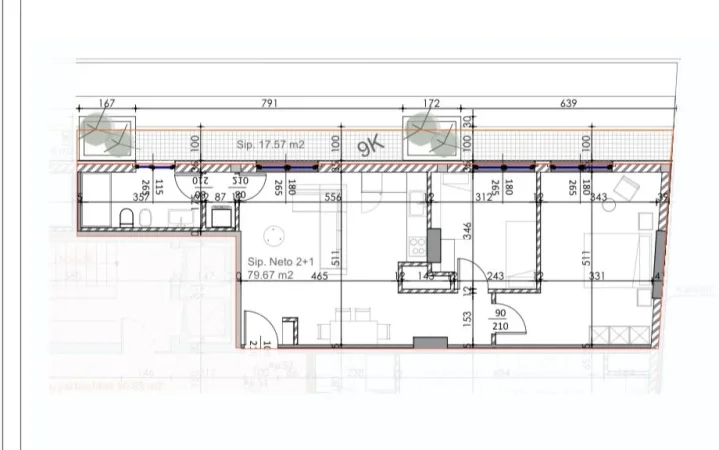 Tirane, shitet apartament 2+1 Kati 9, 92 m² 180.400 € (FUSHA AVIACIONIT)