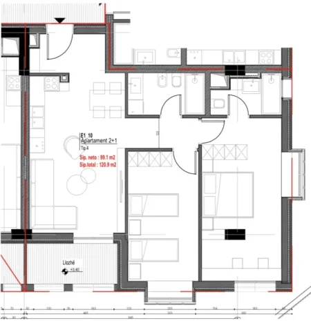 Dhermi - Palase, shitet apartament 2+1 Kati 1, 115 m² 