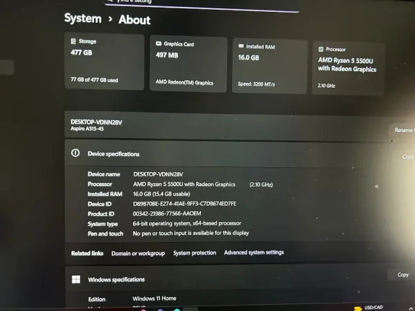 Tirane, shes Laptop Acer Aspire 5