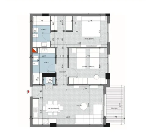 Tirane, shes apartament 2+1 Kati 3, 101 m² 116.805 € (Paskuqan)