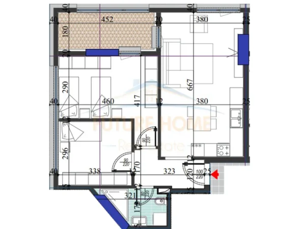 Tirane, shes apartament 2+1+Ballkon Kati 2, 97 m² 175.140 € (Collonade Residence)