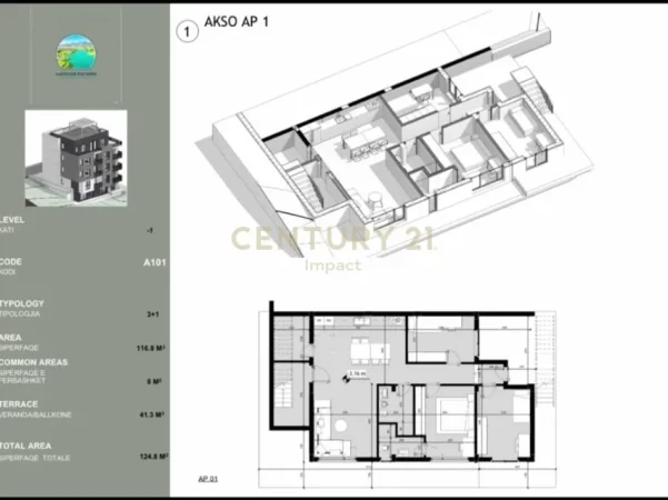 Tirane, shitet apartament 3+1 Kati 1, 125 m² 260.000 € (Collak)