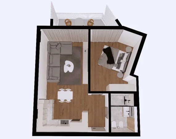 Qerret, shes apartament 1+1+Ballkon Kati 1, 67 m² 97.585 € (Rruga e Fshatrave Turistike)