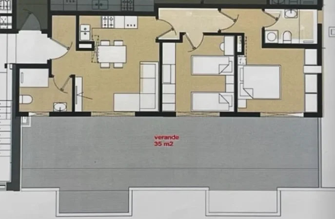 Tirane, shitet apartament+verande | Penthouse 2+1 , 100 m² 115.000 € (Univers City, QTU)