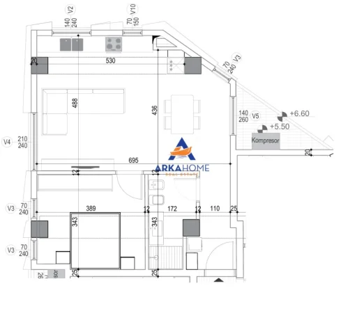 Tirane, shitet apartament 1+1+Ballkon Kati 1, 79 m² 286.677 € 