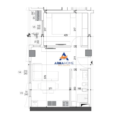 Tirane, shitet apartament 1+1+Ballkon Kati 1, 68 m² 246.289 € 