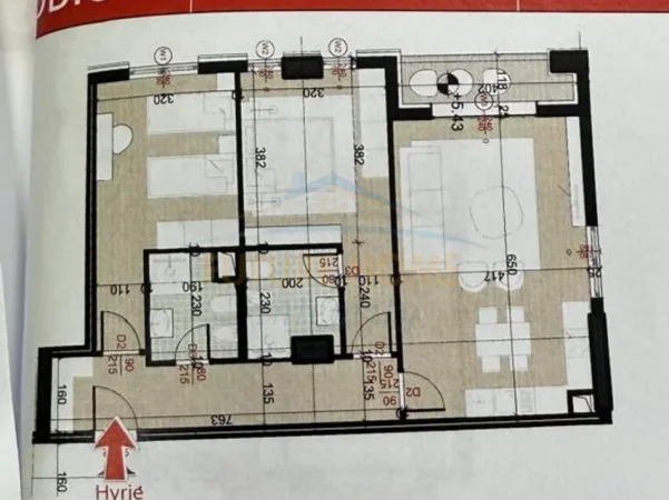 Tirane, shes apartament 2+1 Kati 9, 105 m² 173.200 € (Porcelan, Tirane)