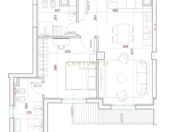 Tirane, shitet apartament 1+1 Kati 4, 79 m² 206.000 € (Bulevardi i ri)