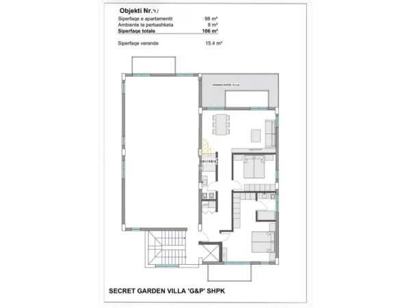Tirane, shitet apartament 2+1+Ballkon Kati 2, 106 m² 250.140 € (Secret Garden Residence)