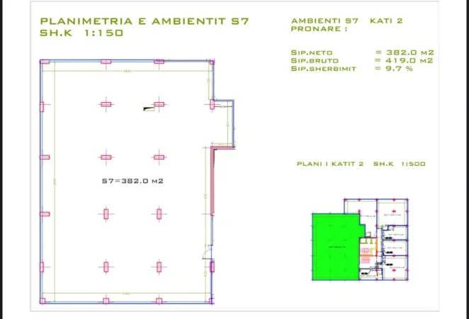 Tirane, shitet ambjent biznesi Kati 2, 419 m² (Bulevardi Zhan Dark)