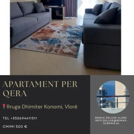Vlore - Lungomare, jepet me qera apartament 2+1 Kati 5, 78 m² 500 € (Rruga Dhimitër Konomi, Vlore)