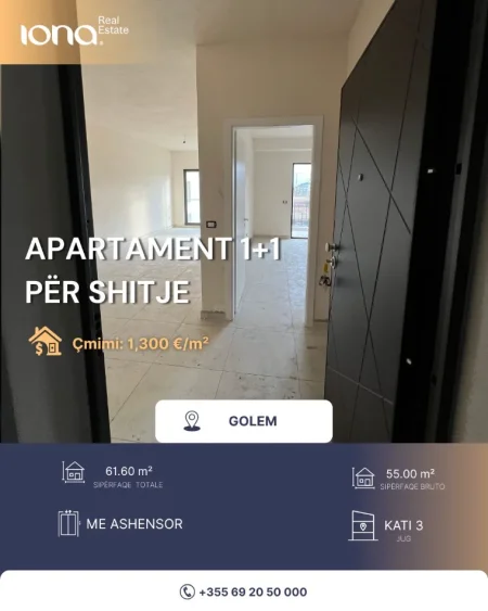 Golem, shitet apartament 1+1 Kati 3, 62 m² 80.080 € 