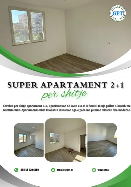 Durres, shitet 2+1 Kati 3, 70 m² 85.000 € (Çezma e Ferrës)