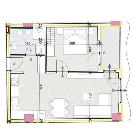 Tirane, shitet apartament 1+1+Ballkon Kati 7, 92.000 € (Paskuqan)