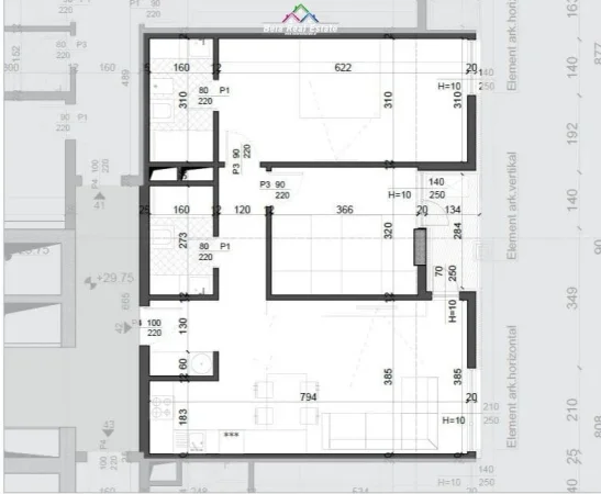 Tirane, shes apartament 2+1 Kati 8, 107 m² 168.000 € (fusha e aviacionit)