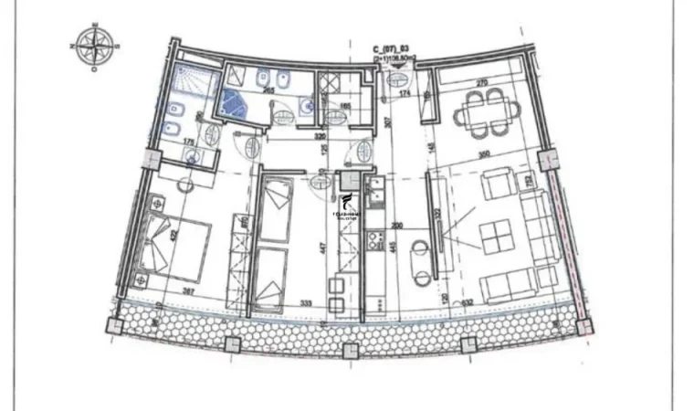 Tirane, jepet me qera zyre Kati 7, 130 m² 1.200 € (LAKE VIEW)