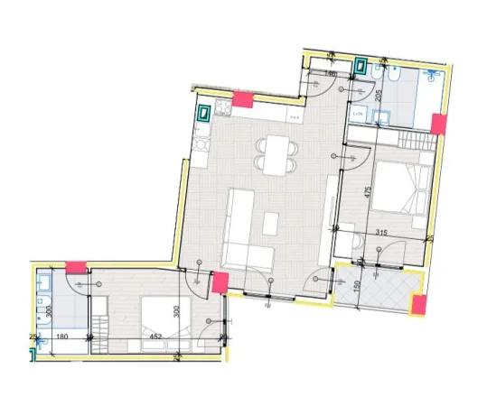 Tirane, shitet apartament 2+1 Kati 7, 111 m² 122.100 € (Paskuqan)