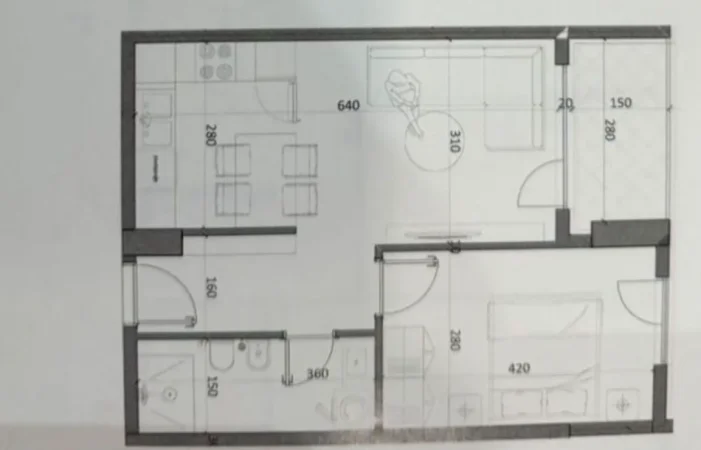 Tirane, shitet apartament 1+1 Kati 7, 61 m² 51.391 € (VENATINO 4, KAMEZ)